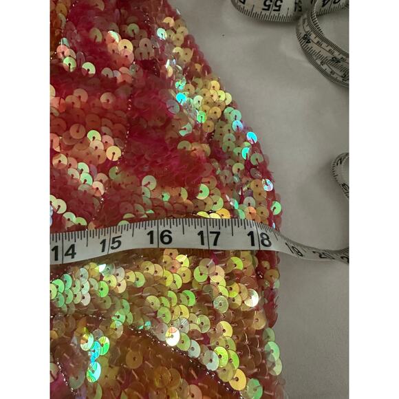 Vintage sequin beaded silk dress sz 6 - Picture 7 of 8